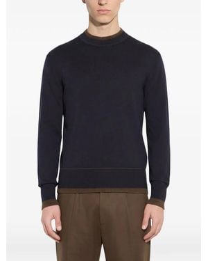 Paolo Pecora Layered-Detail Wool Jumper - Blue