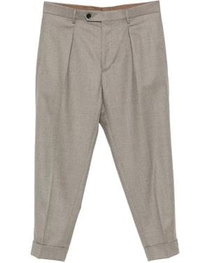 Berwich Chiaia Pleated Cuffed Pants - Gray
