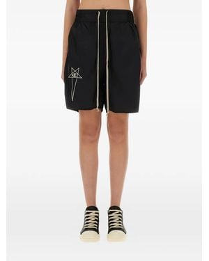 Rick Owens X Champion Logo Drawstring Shorts - Black