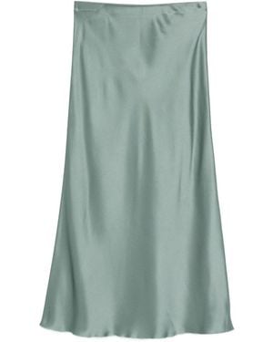 Malo Falda midi de satén - Verde