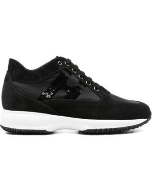 Hogan Interactive Logo-Detail Trainers - Black