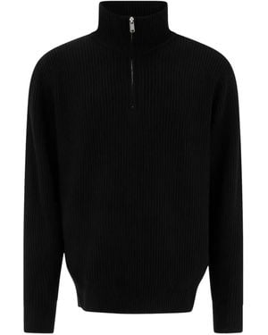 Nonnative Ribbed Zip-Neck Sweater - Black