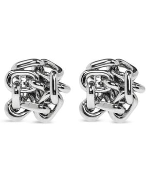 Jil Sander The Coolest Chain Knot Earrings - White