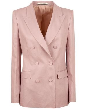 Tagliatore Double-Breasted Peak-Lapel Blazer - Pink
