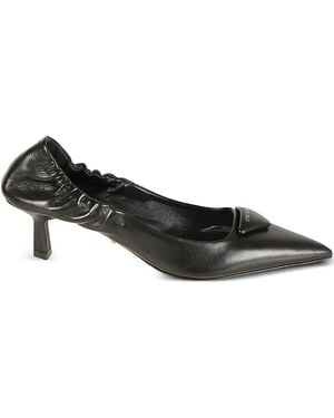 Prada Elastic-hem Heel Court Shoes - Black