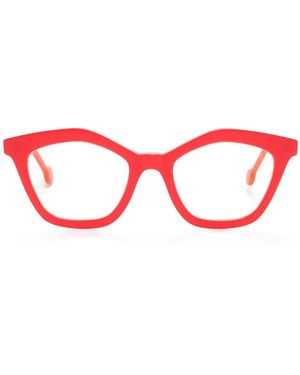 L.A. EYEWORKS Ronette Brille Mit Geometrischem Gestell - Rot