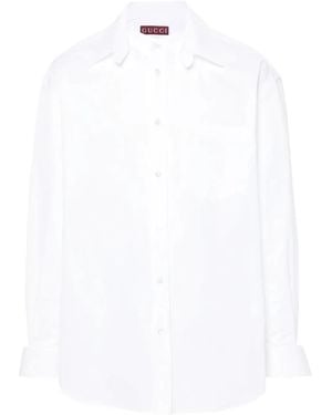 Gucci Overhemd Met Logo-Reliëf - Wit