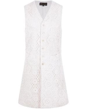Comme des Garçons Crochet-Knit Jute Dress - White
