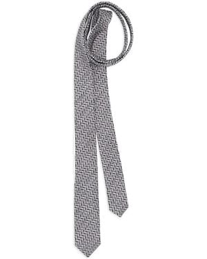 Prada Geometric Tie - White