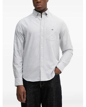 GANT Oxford Striped Pocket Shirt - Gray