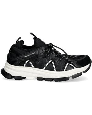 ARMANI EXCHANGE キルティング スニーカー - ブラック