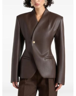 Manière De Voir Ina Leather Cinched Waist Kimono Blazer - Gray