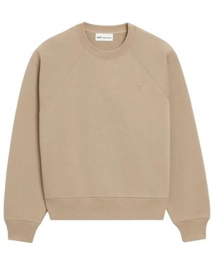 Ami Paris Small Embossed Sweatshirt - Natural