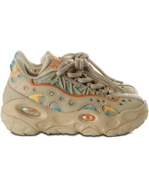 PUMA Perforated Pattern Lace-Up Trainers - Natural