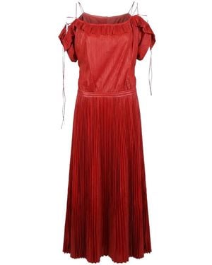 Valentino Garavani Pleated Midi Dress - Red