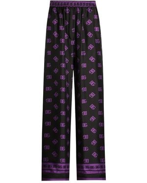 Dolce & Gabbana Dna Silk Trousers - Black