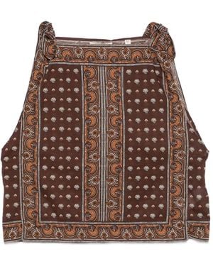 Doen Amalia Foulard-Print Top - Brown