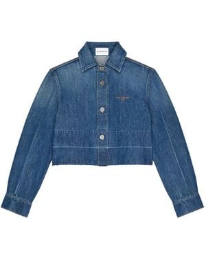 Givenchy Cropped Denim Jacket - Blue