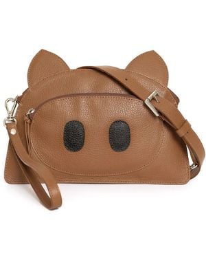 Sarah Chofakian Pig Fun Clutch - Braun