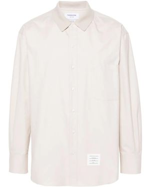 Thom Browne Rwb Stripe-Print Cotton Overshirt - White