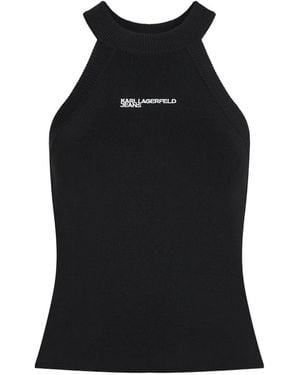 KARL LAGERFELD Logo Tank Top - Black