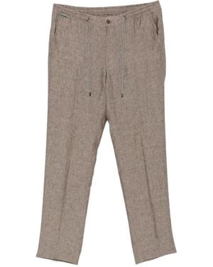 Corneliani Drawstring-Waistband Straight-Leg Pants - Gray