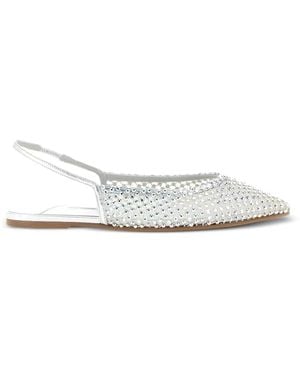 Le Silla Gilda Crystal-Embellished Ballet Flats - White