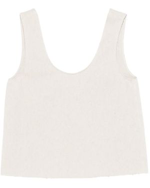 Alysi Tie Front Tank Top - White