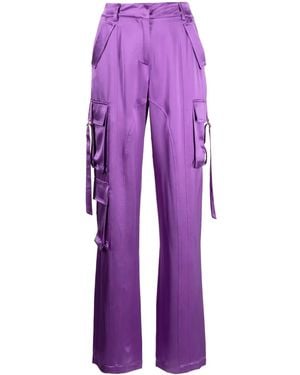 retroféte Straight-Leg Cargo Trousers - Purple
