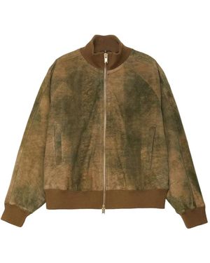 Baracuta Zip-Up Suede Jacket - Green