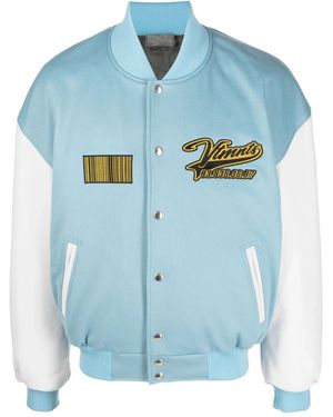 VTMNTS Embroidered Logo Bomber Jacket - Blue