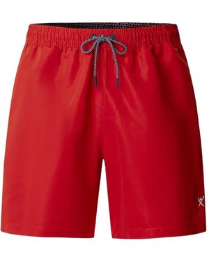 Hackett Elasticated Drawstring Swim Trunks - Red