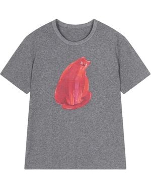 JNBY Cat-Print Short-Sleeve T-Shirt - Gray