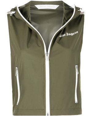 Palm Angels Sleeveless Hooded Jacket - Green