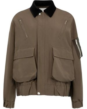 Sacai Grosgrain-Bonded Blouson Jacket - Brown