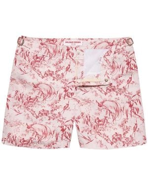 Orlebar Brown Bulldog Zephra Graphic-Print Swim Shorts - Pink