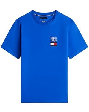 Tommy Hilfiger Logo-Embroidered T-Shirt - Blue