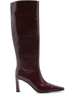 Michael Kors Mid-Calf Calfskin Ankle Boots - Red
