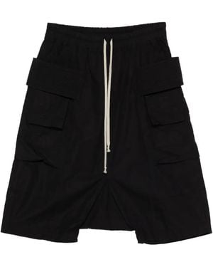 Rick Owens Creatch Cargo-Pocket Drawstring Shorts - Black