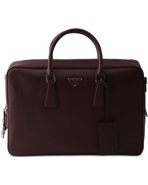Prada Saffiano Leather Laptop Bag - Purple