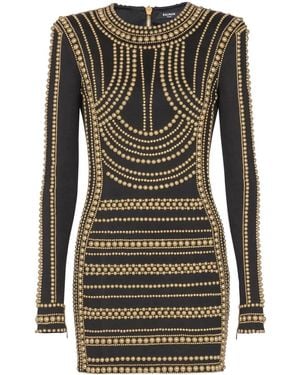 Balmain Bead-Embroidered Dress - Black