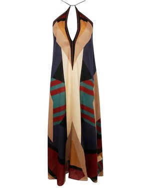 VOLANTIS Silk Midi Skirt - Red