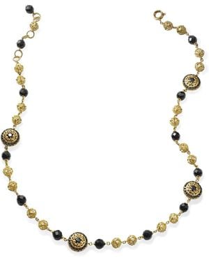 Dolce & Gabbana 18k Yellow Gold Siciliy Jade And Sapphire Necklace - Metallic