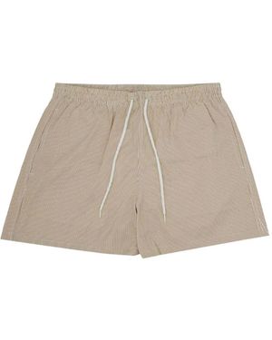 Malo Gestreifte Badeshorts Mit Kordelzug - Natur