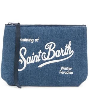MC2 Saint Barth Aline Clutch Mit Logo-Stickerei - Blau