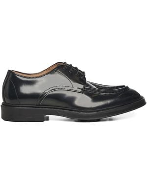 Giuliano Galiano Round-Toe Leather Derby Shoes - Black