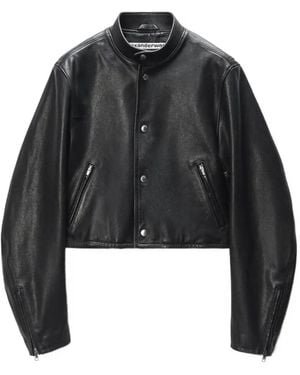 Alexander Wang Buttoned Leather Jacket - Black