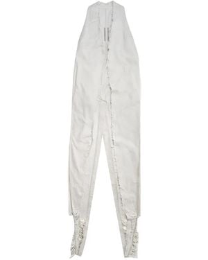 Rick Owens Frayed Sleeveless Coat - White