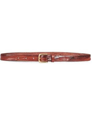 Another Aspect Croc-Effect Leather Belt - White