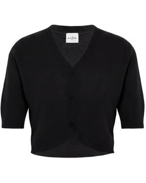 LeKasha V-Neck Short-Sleeve Cardigan - Black
